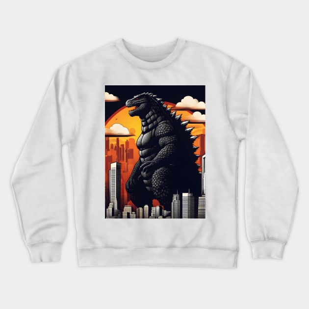 Cryptic Colossus Godzilla Crewneck Sweatshirt by ART-SHOP01